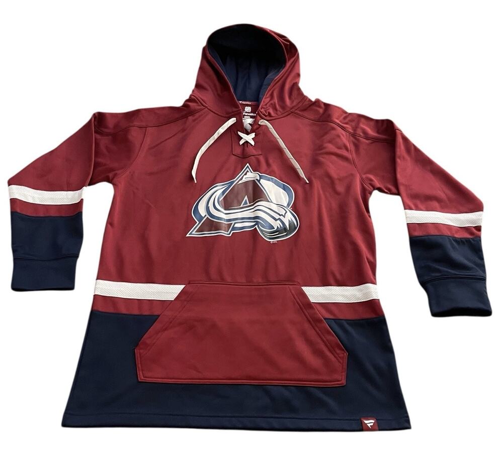 Colorado Avalanche Hoodie Men’s L Burgundy NHL Hockey Pullover Sweatshirt NWOT